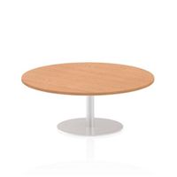 italia 1200mm poseur round table oak top 475mm high leg