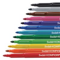 swash komfigrip colouring pen broad tip assorted 12 pack