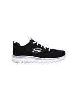 zapatillas skechers graceful-get connect mujer black mesh  white