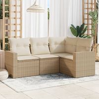 vidaxl juego de sofas jardin con cojines 4 pzas ratan sintetico beige