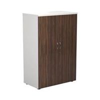 1200 wooden cupboard 450mm deep white carcass dark walnut doors