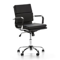 sillon de oficina reclinable negro piel sintetica altura ajustable