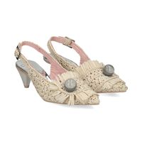 ras zapatos de tacon medio mujer - beige talla 37