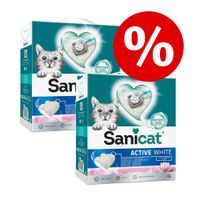 sanicat arena para gatos - pack ahorro - sanicat active white lotus flower arena aglomerante - 3 x 6 l