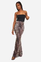 falda tall maxi de tela jersey con estampado de leopardo brown