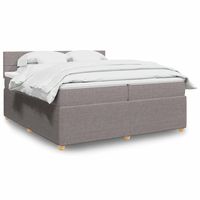 vidaxl cama box spring con colchon tela gris taupe 200x200 cm