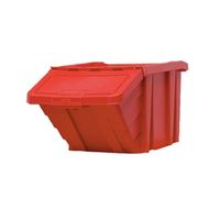 vfm red heavy duty recycle storage bin with lid