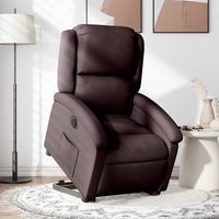 vidaxl sillon electrico reclinable elevable de tela marron oscuro