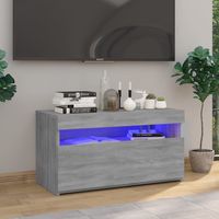 vidaxl mueble de tv con luces led gris sonoma 75x35x40 cm