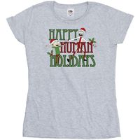 rick and morty camiseta manga larga happy human holidays para mujer