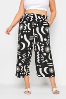 yours pantalones negros capri con estampados blancos mujer curvy y tallas grandes yours