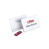 durable name badges magnetic transparent 54x90mm