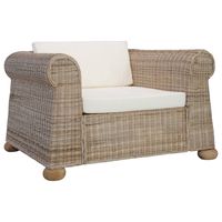 vidaxl sillon con cojines ratan natural