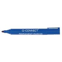 q-connect permanent marker pen bullet tip blue pack of 10 - kf26046