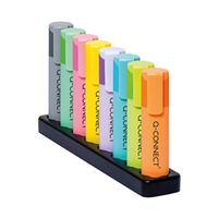 q-connect deskset with 8 pastel highlighters pack of 8 kf17806