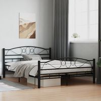 vidaxl estructura de cama sin colchon acero negro 140x200 cm