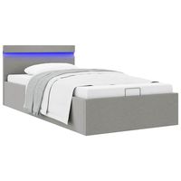 vidaxl cama hidraulica almacenaje sin colchon gris claro 100x200 cm