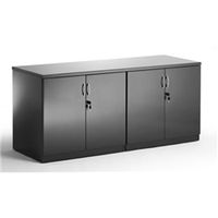 high gloss 1600mm credenza twin cupboard black