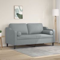 vidaxl sofa de 2 plazas con cojines tela gris claro 140 cm