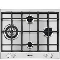 smeg p261xgh placa de gas 4 zonas 60cm acero inoxidable