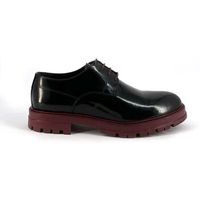 duca di morrone zapatos bajos italo - leather blackburgundy para hombre