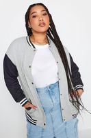 yours cazadora bomber gris y azul mujer curvy y tallas grandes yours