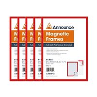 announce magnetic frames a4 red 5 pack aa07542