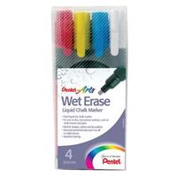 pentel liquid chalk marker chisel tip assorted 4 pack