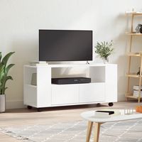 vidaxl mueble para tv madera de ingenieria blanco 102x345x43 cm