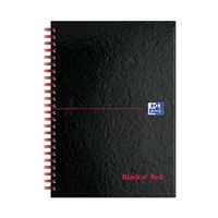 black n red ruled perforated wirebound hardback notebook a5 5 pack