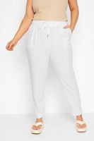 yours joggers blancos mezcla de lino mujer curvy y tallas grandes yours