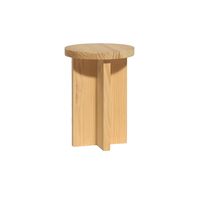 taburete bajo de madera maciza natural 42 cm sin barnizar