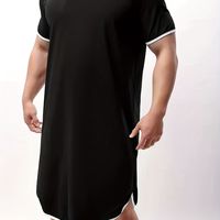 vestido de noche solido y elegante para hombres comodo y transpirable con cuello redondo y mangas cortas ideal para descansar en casa