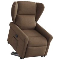 vidaxl sillon reclinable elevable de tela marron