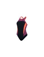 banador de natacion speedo mujer high neck splice cross back negr