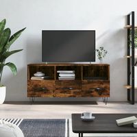 vidaxl mueble de tv madera de ingenieria roble ahumado 102x36x50 cm