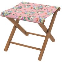 taburete plegable de haya con tela outdoor diseno floral rosa