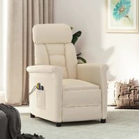 vidaxl sillon de masaje electrico microfibra beige