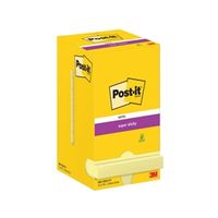 post-it super sticky note 76x76mm 90 sheets canary yellow pack of 12