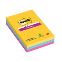 post-it super sticky notes rio ruled 90 pack 3 - 4690-ss3rio