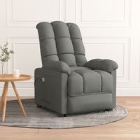 vidaxl sillon de masaje de tela gris oscuro