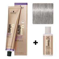 blondme blonde lifting - 60 ml azul acero - schwarzkopf - crema de aclarado de alto rendimiento consigue hasta 5 tonos de aclarado y color  regalo