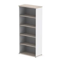 impulse 2000mm bookcase grey oak and white