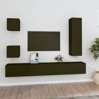 vidaxl set de muebles para tv 5 piezas madera contrachapada negro