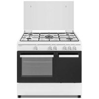 sauber scw5gb cocina de gas 5 zonas  horno blanca