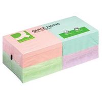 q-connect quick notes 76x76mm pastel pack of 12 kf10509