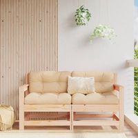 vidaxl sillones de jardin con cojines 2 uds madera maciza de pino