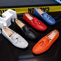 zapatos mocasines con flecos y efecto de escamas de pez para hombres zapatos casuales antideslizantes sin cordones zapatos de hombre primavera y verano