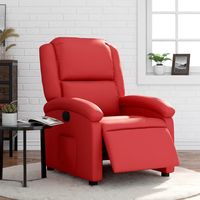 vidaxl sillon reclinable electrico de cuero sintetico rojo