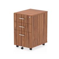 impulse under desk pedestal 3 drawer walnut - i001651